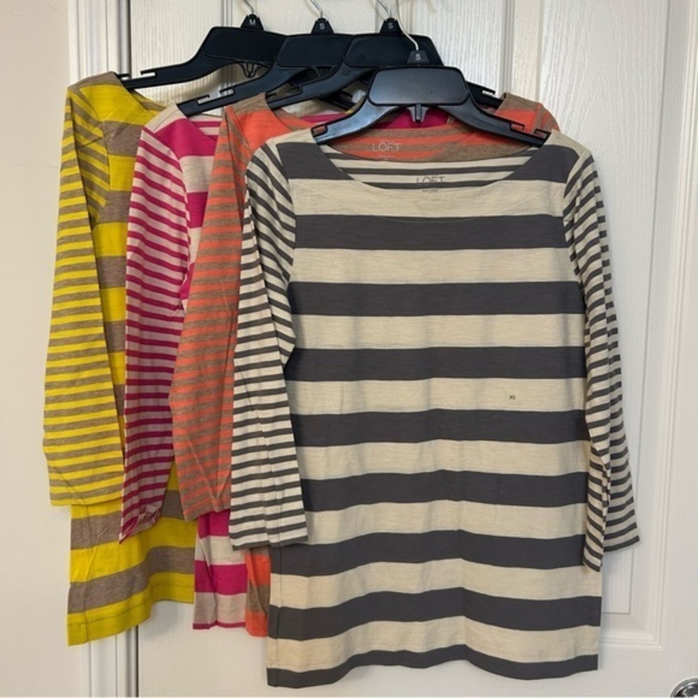9 pieces of LOFT cotton 3/4 sleeve boat neck T-shirt - Picture 1 of 4